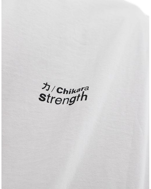 Bershka – chikara – t-shirt in White für Herren