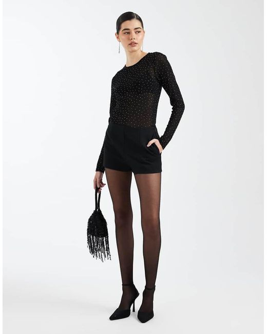 ASOS Black Clean Waistband Tailored Micro Short