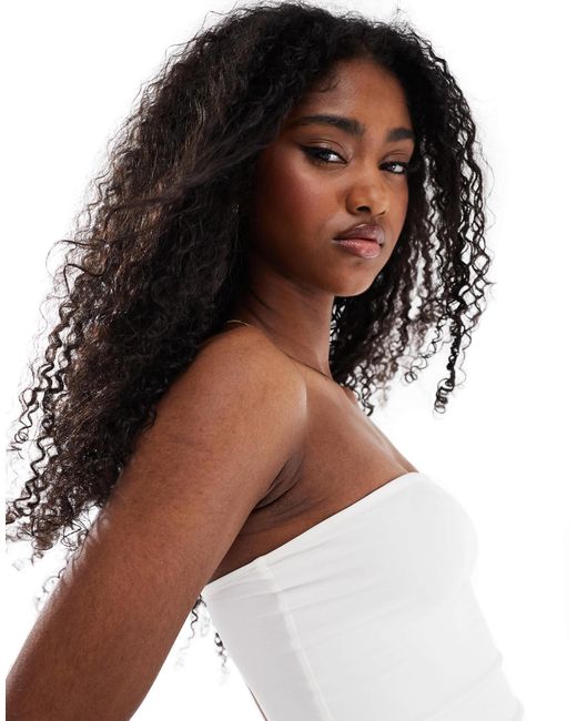 Bershka Blue – trägerloses oberteil aus polyamid