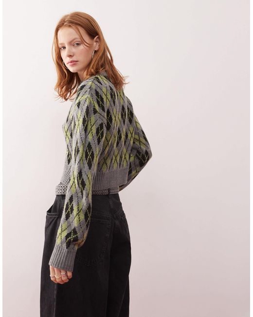 Collusion Gray – cropped-strickjacke