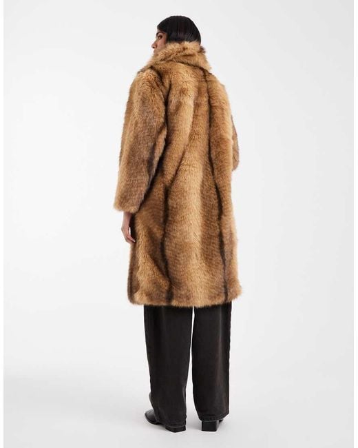 ASOS White Midi Faux Fur Coat