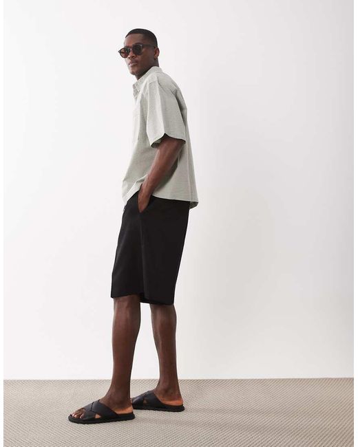 ASOS Black Tailored Pull On Bermuda Shorts for men