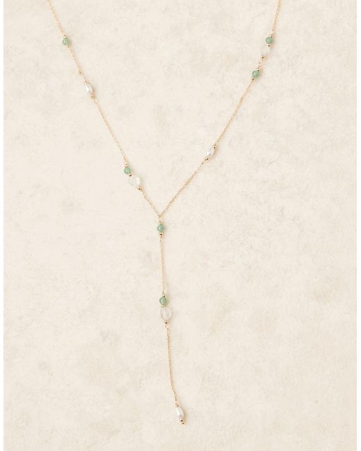 Accessorize Natural Z Aventurine Y Laryet Necklace