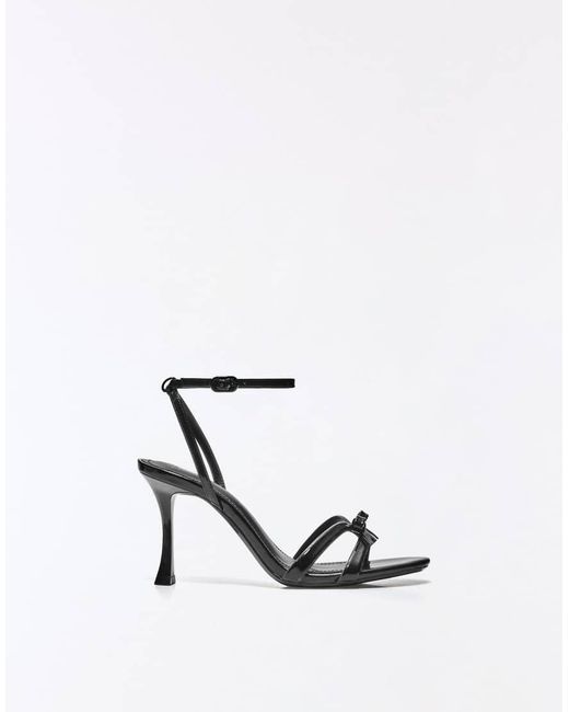 Bershka White Bow Heeled Sandals