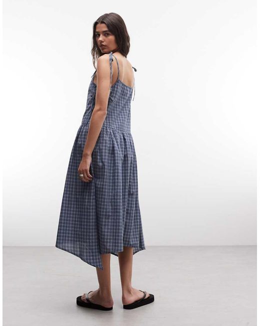 Collusion Blue Tie Side Asymmetric Maxi Dress