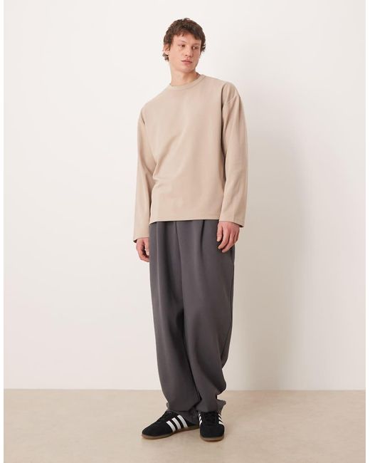 ASOS Natural Breathemaxtm Heavyweight Oversized Long Sleeve T-shirt for men