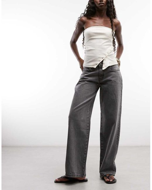 Daisy Street Gray Low Rise Boyfriend Jeans