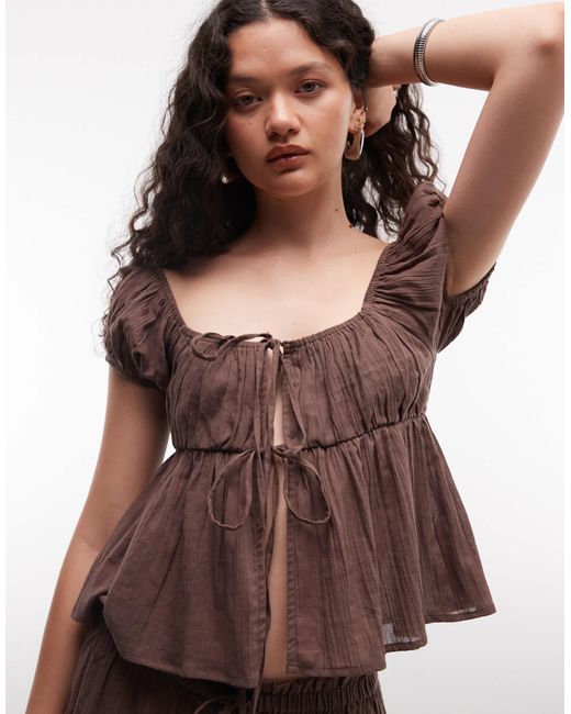 Top d'ensemble Collusion en coloris Brown