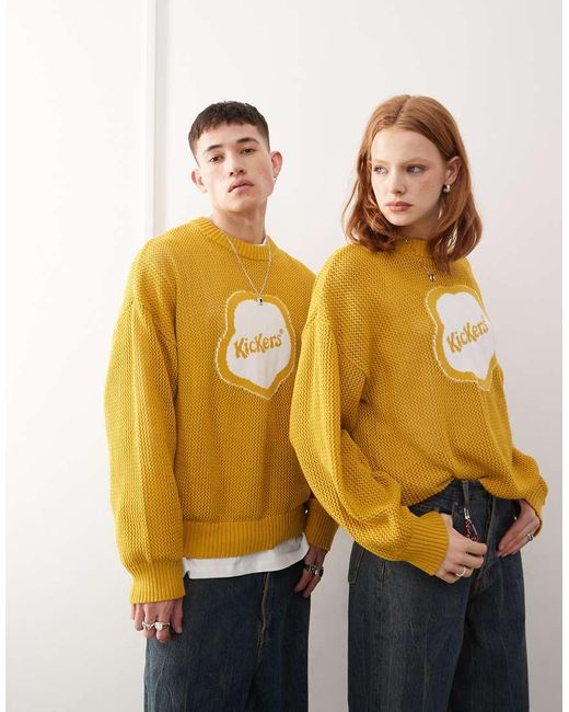 Kickers Yellow Unisex Sweatshirt With Logo