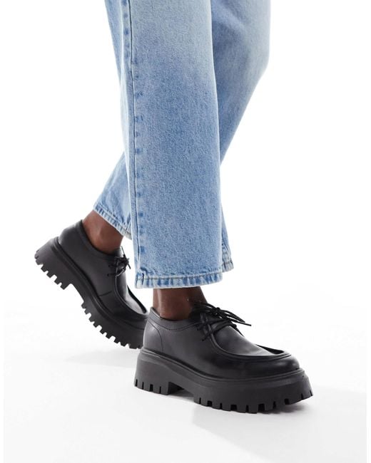 Schuh Blue Lyrica Chunky Moc Toe Lace Up Shoes