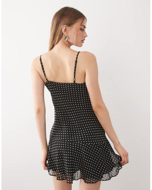 New Look Black Strappy Chiffon Mini Dress