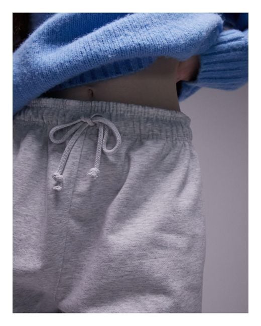 TOPSHOP Gray Oversized Cuffed Sweatpants