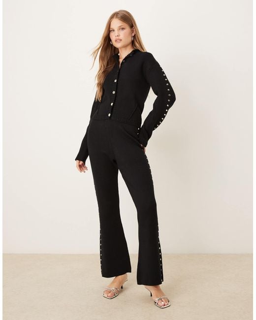 Never Fully Dressed Black Studded Knit Cardigan