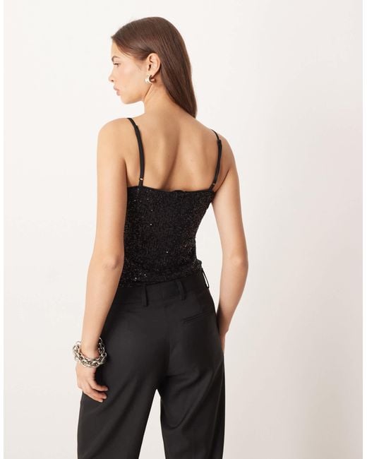 ASOS Black Allover Sequin Cami Top