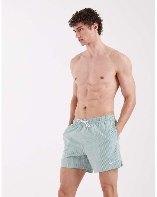 Nike Blue Nike 5 Inch Volley Seersucker Swim Shorts for men