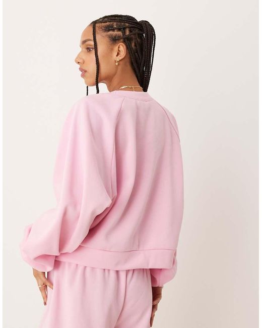 ASOS Pink Balloon Sleeve Sweat Co-ord