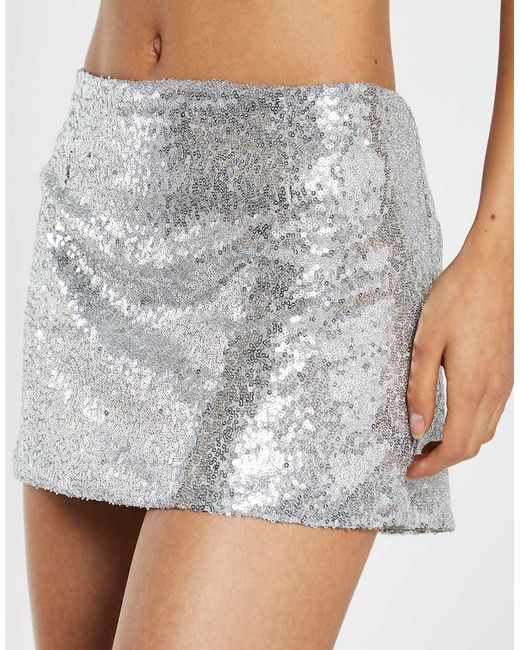 Glamorous White Sequin Pelmet Skirt