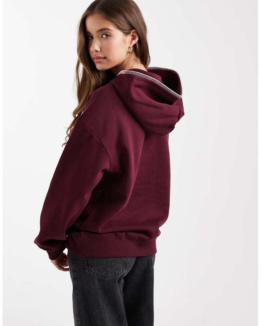 Mango Red Teen Stitch Detail Hoodie