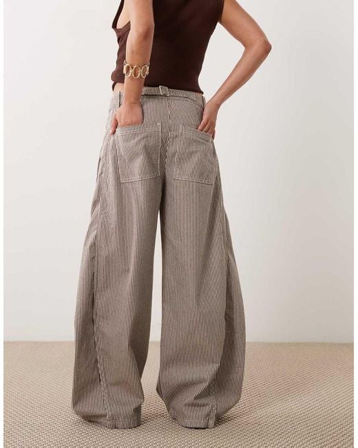 ASOS White Asos Design Petite Horseshoe Trousers With Tab Waist Detail