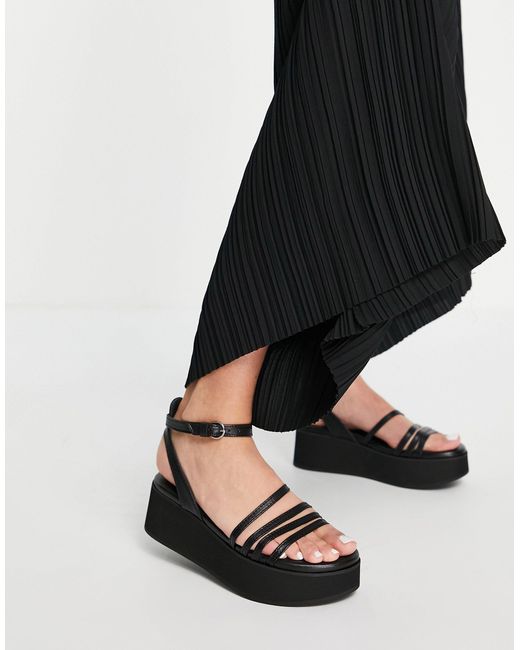 Whistles Black Cale Strappy Flatforms