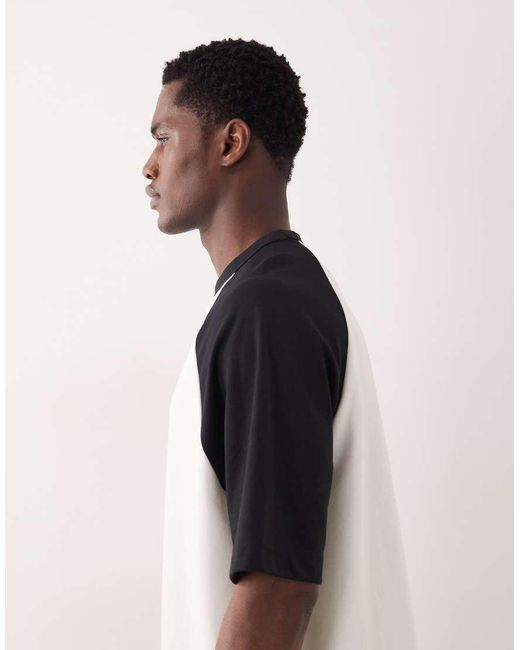 ASOS White Breathemaxtm Heavyweight Oversized T-shirt With Contrast Raglan for men