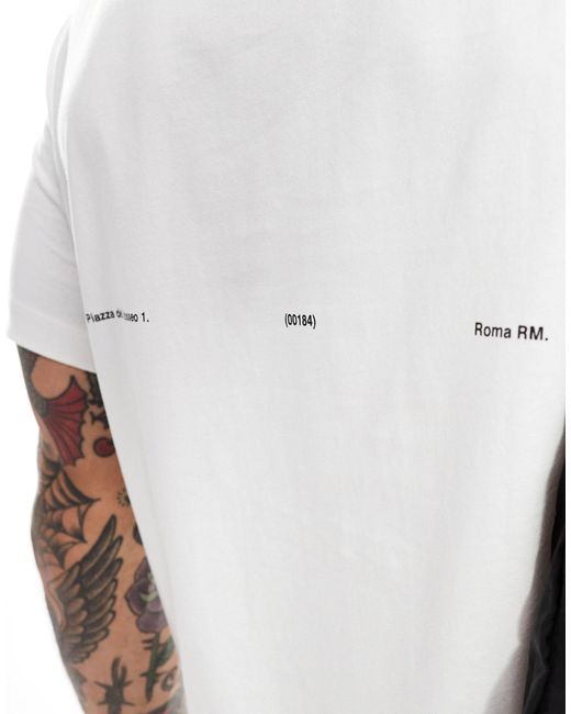 Bershka White City Graphic Printed T-shirt for men