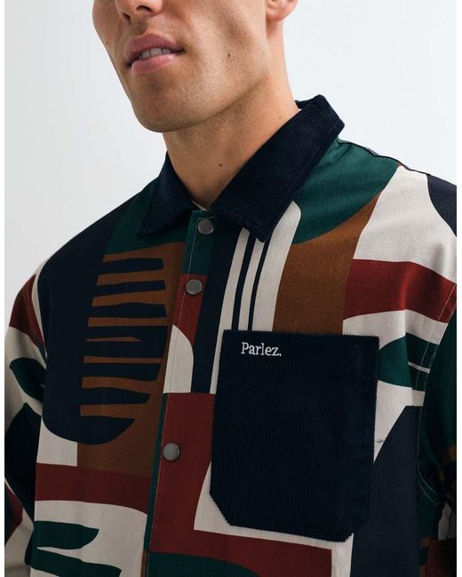 Parlez Black Abstract Printed Shirt for men