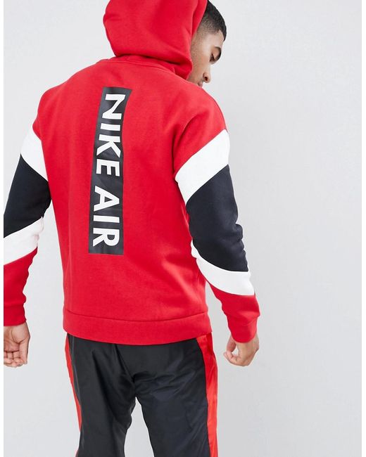 Nike Air Full Zip Hoodie In Red 928629-687 for Men | Lyst UK