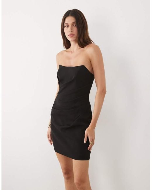 Forever New Natural Structured Boned Corset Bandeau Mini Dress