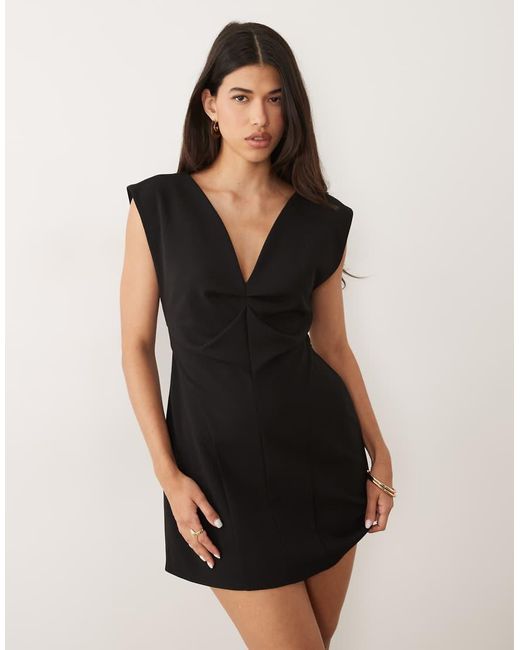 ASOS Black Structured Panel Mini Dress