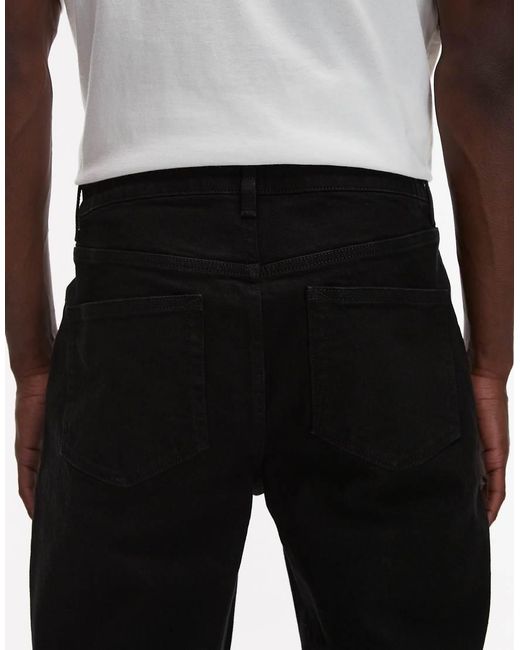 Topman Black Stretch Taper Jeans for men