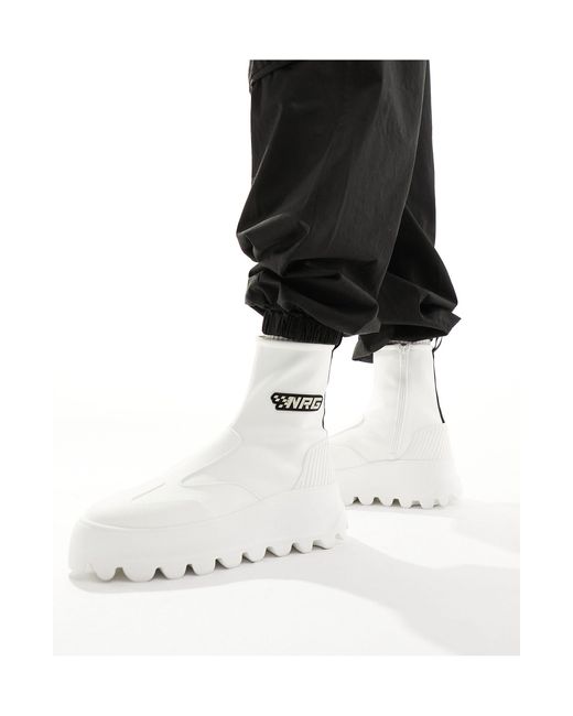 ASOS Black Chunky Zip Up Sock Boots for men
