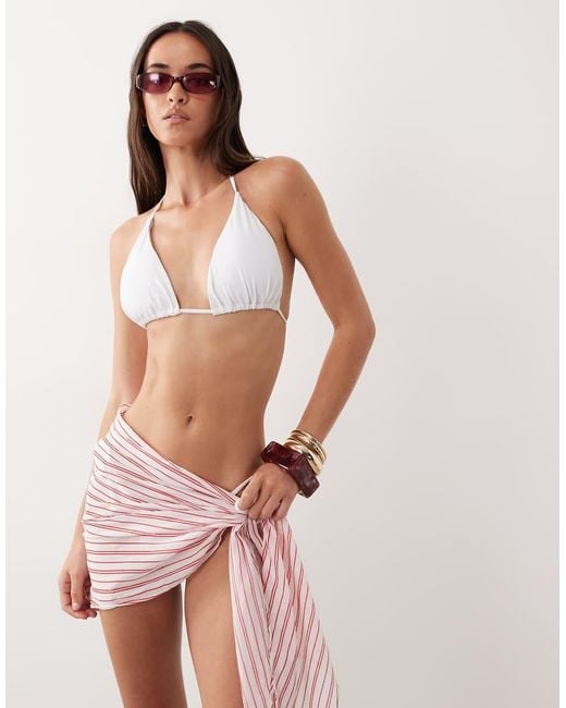 ASOS Natural Beach Cotton Crinkle Mini Sarong