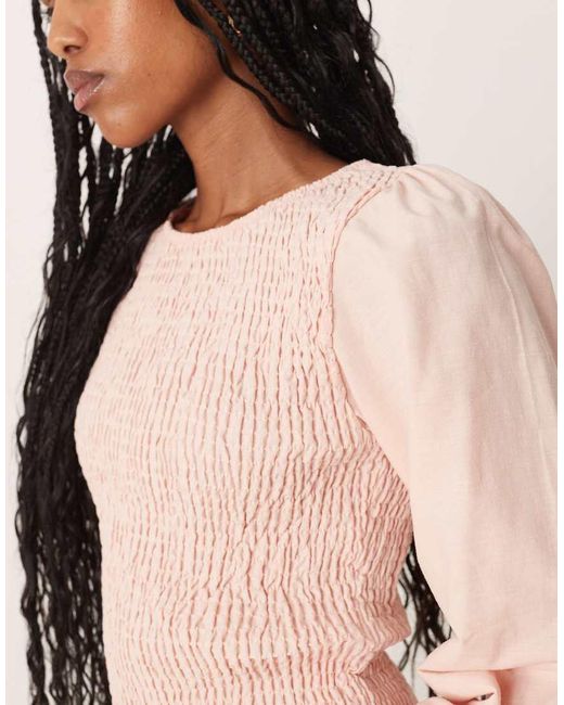 Blusa Arricciata di ASOS in Natural