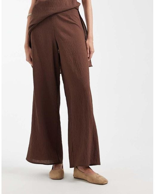 ASOS Brown Wide Leg Trousers Co-ord