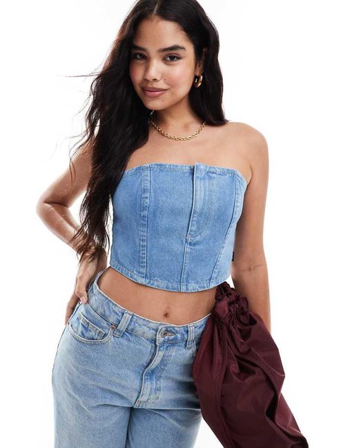 Wrangler Blue Denim Corset Top