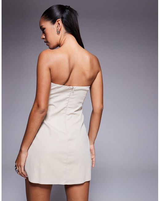 Princess Polly Gray Langdon Bandeau Structured Pocket Detail Mini Dress