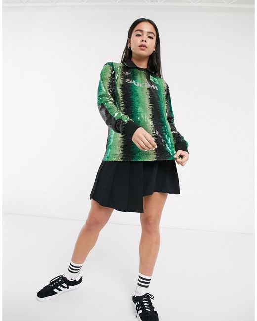 adidas Originals Synthetic X Anna Isoniemi Sequin Football Shirt in Green - Lyst