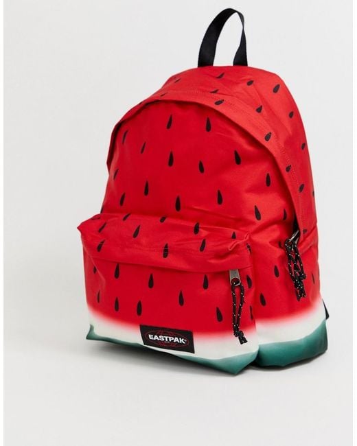 Eastpak Red Padded Pak'r Backpack In Watermelon Print for men