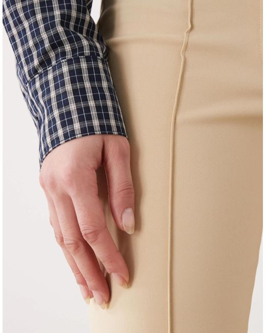 Monki Natural Flared Tailored Trouser