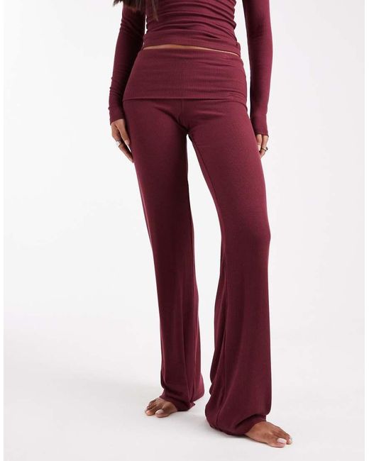 Cotton On Red Sleep Recovery Roll Waist Pants