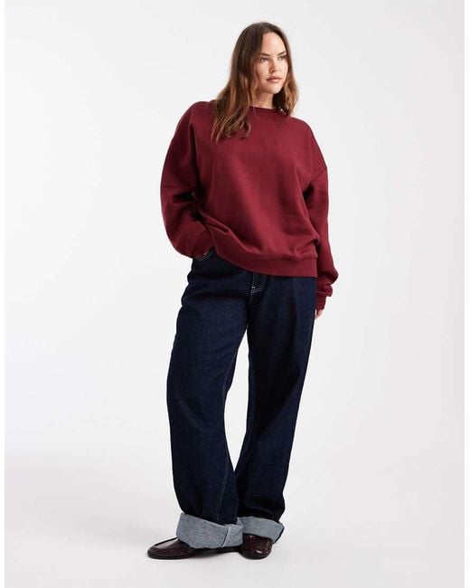 ASOS Red Asos Design Curve Ultimate Oversized Brushback Sweatshirt