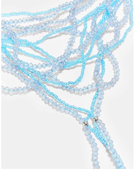 Stradivarius Blue Multi-bead Necklace