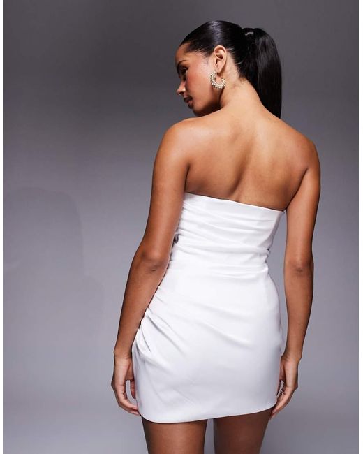 Oh Polly White Corset Drape Mini Dress