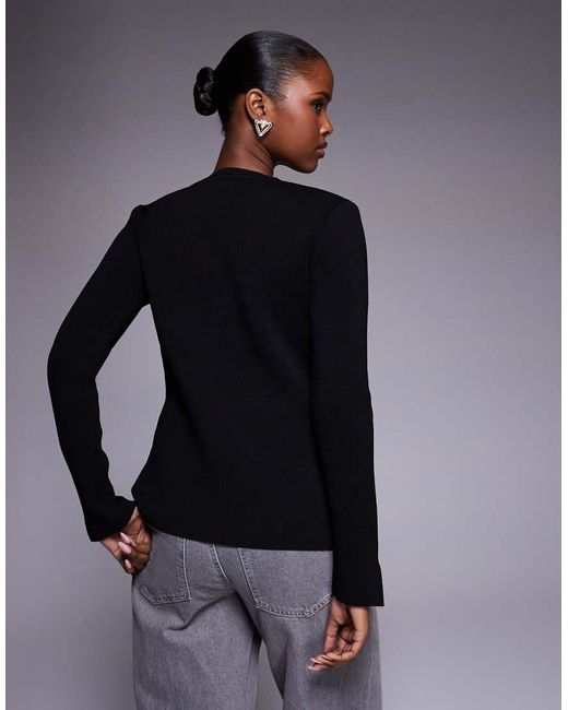 River Island Gray Curved Hem Detail Cardigan