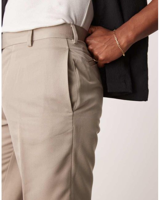 ASOS Natural Smart Straight Leg Shorts for men