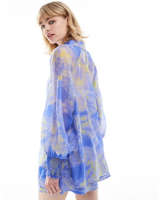 Isla inspiral - chemise d'ensemble transparente AllSaints en coloris Blue