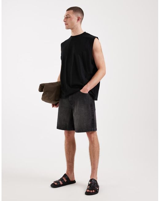 ASOS Black Oversized Tank With Celestial Graphic for men