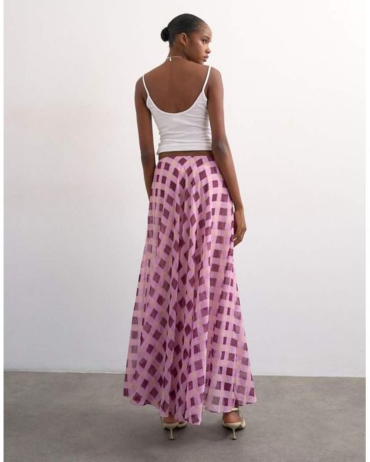 TOPSHOP Pink Sheer Full Circle Chiffon Skirt