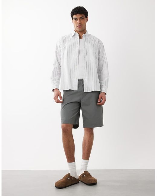 Jack & Jones Gray Loose Chino Shorts for men